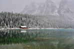 © Chris Chandler  <em>Snowy Reflections at Lake Louise</em>