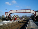 © Elaine Ward  <em>Archive image, Settle station with the time.</em>